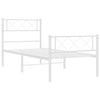 Stella Homewares Metal Bed Frame without Mattress with Footboard White 107x203 cm King Single