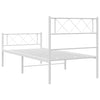 Stella Homewares Metal Bed Frame without Mattress with Footboard White 107x203 cm King Single