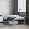Stella Homewares Metal Bed Frame without Mattress with Footboard White 107x203 cm King Single