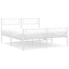 Stella Homewares Metal Bed Frame without Mattress with Footboard White 150x200 cm