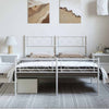 Stella Homewares Metal Bed Frame without Mattress with Footboard White 150x200 cm