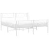 Stella Homewares Metal Bed Frame without Mattress with Footboard White 150x200 cm