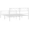 Stella Homewares Metal Bed Frame without Mattress with Footboard White 150x200 cm