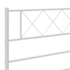Stella Homewares Metal Bed Frame without Mattress with Footboard White 150x200 cm