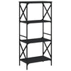Stella Homewares Bookcase 4-Tier Black 59x35x132 cm Engineered Wood