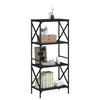 Stella Homewares Bookcase 4-Tier Black 59x35x132 cm Engineered Wood