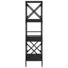 Stella Homewares Bookcase 4-Tier Black 59x35x132 cm Engineered Wood