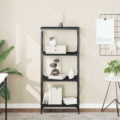 Stella Homewares Bookcase 4-Tier Black 59x35x132 cm Engineered Wood