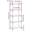 Stella Homewares Bookcase 5-Tier Black 60x30x154 cm Engineered Wood