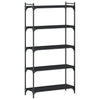 Stella Homewares Bookcase 5-Tier Black 80x30x154 cm Engineered Wood