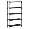 Stella Homewares Bookcase 5-Tier Black 80x30x154 cm Engineered Wood