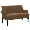 Stella Homewares Bench with Backrest Brown 120x62x75.5 cm Faux Suede Leather