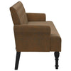 Stella Homewares Bench with Backrest Brown 120x62x75.5 cm Faux Suede Leather