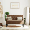 Stella Homewares Bench with Backrest Brown 120x62x75.5 cm Faux Suede Leather