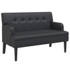 Stella Homewares Bench with Backrest Black 112x65.5x75 cm Faux Leather