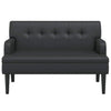 Stella Homewares Bench with Backrest Black 112x65.5x75 cm Faux Leather