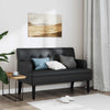 Stella Homewares Bench with Backrest Black 112x65.5x75 cm Faux Leather