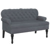 Stella Homewares Bench with Backrest Dark Grey 119.5x64.5x75 cm Velvet