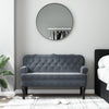 Stella Homewares Bench with Backrest Dark Grey 119.5x64.5x75 cm Velvet