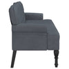 Stella Homewares Bench with Backrest Dark Grey 119.5x64.5x75 cm Velvet