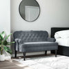 Stella Homewares Bench with Backrest Dark Grey 119.5x64.5x75 cm Velvet