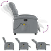 Stella Homewares Massage Recliner Chair Light Grey Fabric