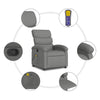 Stella Homewares Massage Recliner Chair Dark Grey Fabric