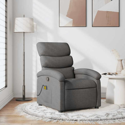 Stella Homewares Massage Recliner Chair Dark Grey Fabric