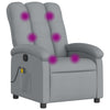 Stella Homewares Massage Recliner Chair Light Grey Fabric
