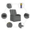 Stella Homewares Massage Recliner Chair Dark Grey Fabric