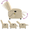 Stella Homewares Massage Recliner Chair Cream Fabric