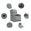 Stella Homewares Recliner Chair Light Grey Fabric