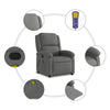Stella Homewares Massage Recliner Chair Dark Grey Fabric