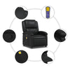 Stella Homewares Massage Recliner Chair Black Faux Leather