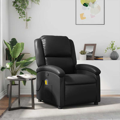 Stella Homewares Massage Recliner Chair Black Faux Leather