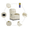 Stella Homewares Massage Recliner Chair Cream Faux Leather