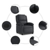 Stella Homewares Recliner Chair Black Real Leather