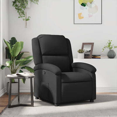 Stella Homewares Recliner Chair Black Real Leather