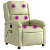 Stella Homewares Massage Recliner Chair Cream Real Leather