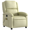 Stella Homewares Massage Recliner Chair Cream Real Leather
