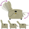 Stella Homewares Massage Recliner Chair Cream Real Leather
