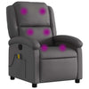 Stella Homewares Massage Recliner Chair Grey Real Leather