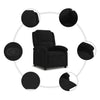 Stella Homewares Recliner Chair Black Velvet