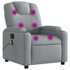 Stella Homewares Massage Recliner Chair Light Grey Fabric