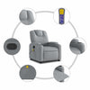 Stella Homewares Massage Recliner Chair Light Grey Fabric