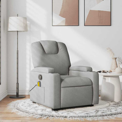 Stella Homewares Massage Recliner Chair Light Grey Fabric