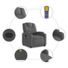 Stella Homewares Massage Recliner Chair Dark Grey Fabric