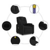 Stella Homewares Massage Recliner Chair Black Fabric