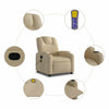 Stella Homewares Massage Recliner Chair Cream Fabric