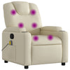Stella Homewares Massage Recliner Chair Cream Faux Leather
